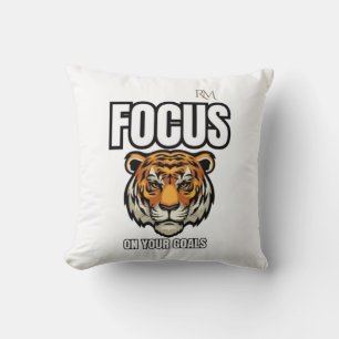 Focus on Your Goals Tiger Shirt Motivational Throw Pillow