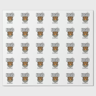 Focus on Your Goals Tiger Shirt Motivational Wrapping Paper