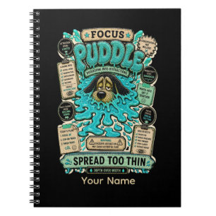 Focus Puddle Personalized Funny Productivity Humou Notebook