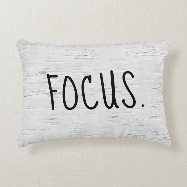 FOCUS Text On White Birch Tree Accent Pillow (Front)