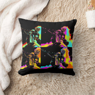 Focused and Ready - Ice Hockey Goalie Throw Pillow