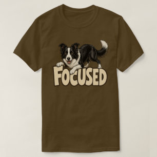 Focused Border Collie Dog Lover Gift Design T-Shirt