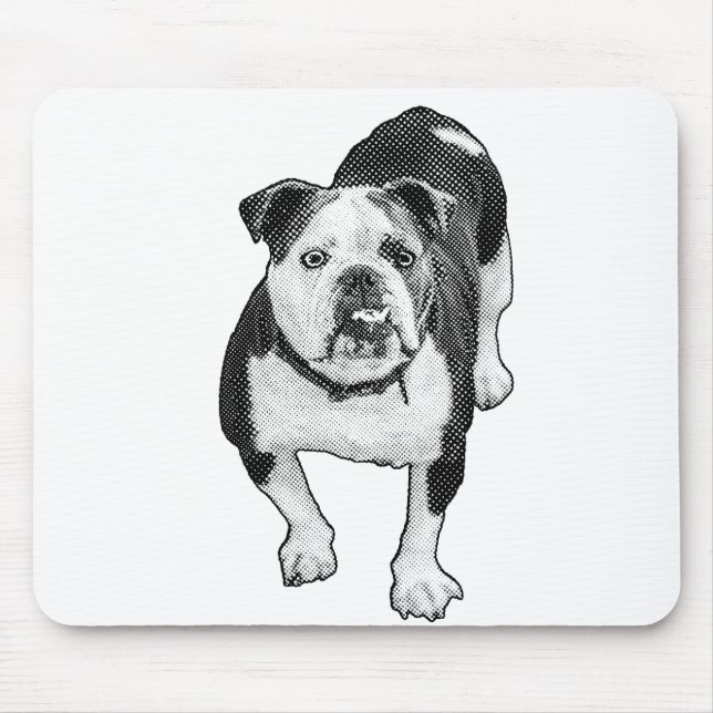 Focused Bulldog, Dot Desk Accent Mouse Pad (Front)