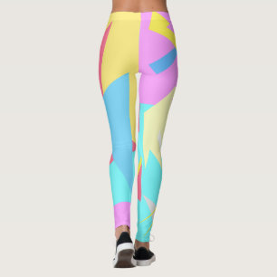 Focused Colourful Blocks Abstract Leggings