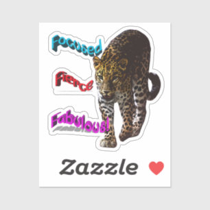 Focused Fierce Fabulous Leopard motivational
