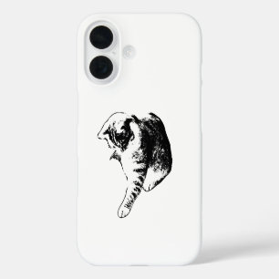 Focused Paw, Sharp Mood iPhone 16 Case