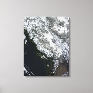 Fog and snow in British Columbia Canvas Print