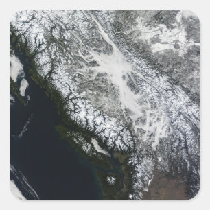 Fog and snow in British Columbia Square Sticker