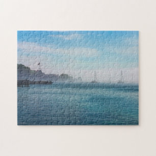 Fog At Mackinac Harbour Jigsaw Puzzle