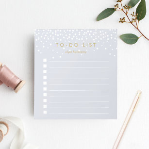 Fog   Confetti Dots Personalized To-Do List Notepad