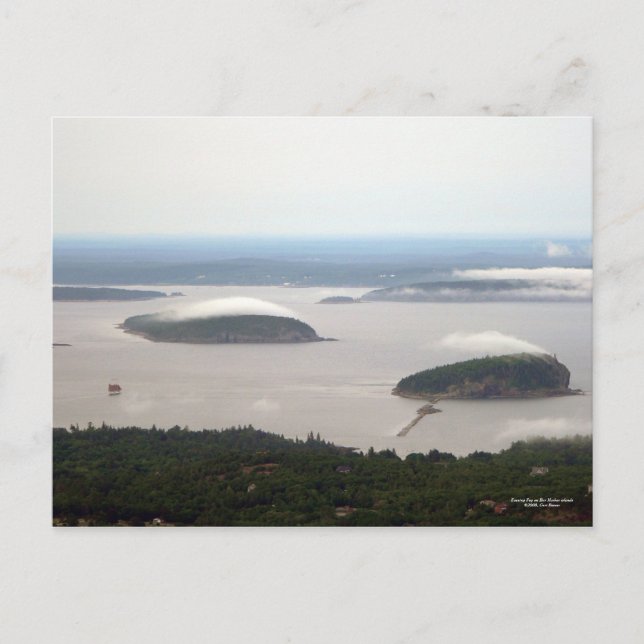 Fog du soir sur Bar Harbour Islands Carte postale (Devant)