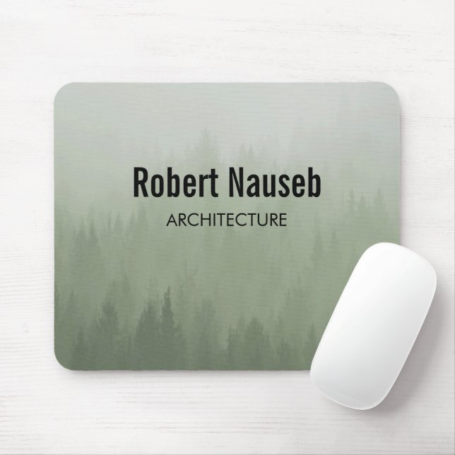 Fog forest architecture grey mouse pad (With Mouse)