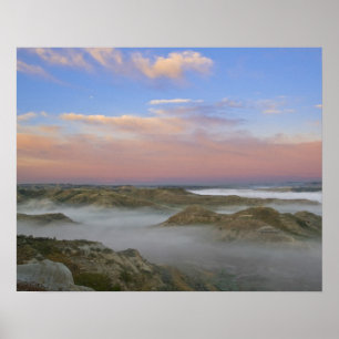 Fog from the Little Missouri River hangs in the Poster