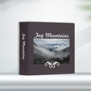 Fog Mountains Industrial Brown Faul Leather Custom Binder