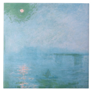 Fog on the Thames (by Claude Monet) Tile