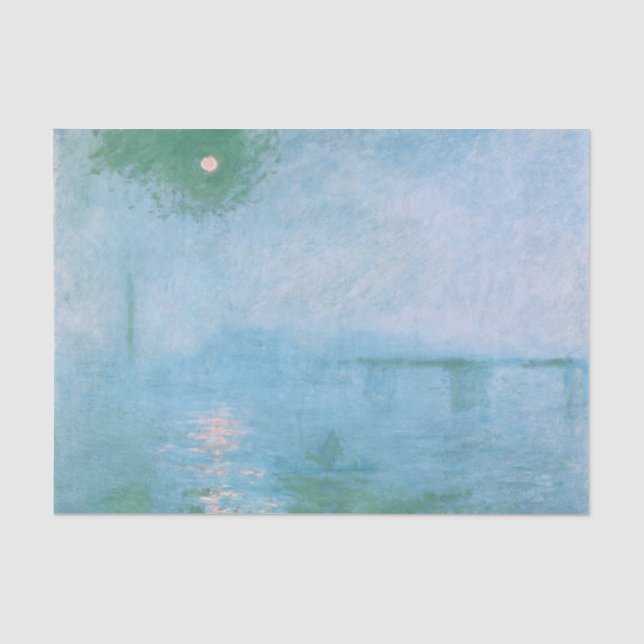 Fog on the Thames (by Claude Monet) Tissue Paper (Front)