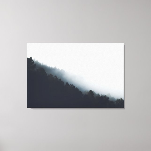 Fog over forest diagonal layers canvas print (Front)