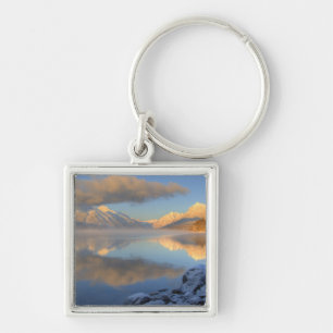 Fog rises from Lake McDonald on a very cold Keychain