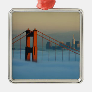 Fog rolls through the San Francisco bay Metal Ornament