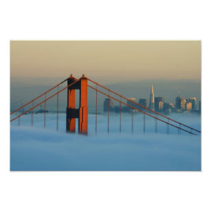 Fog rolls through the San Francisco bay Photo Print