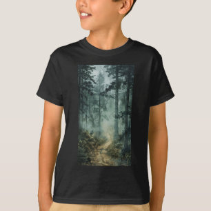 Fog Scenic Forest Forest Misty Trees Nature T-Shirt
