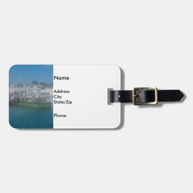 Foggy Bike Dock Luggage Tag (Front Horizontal)