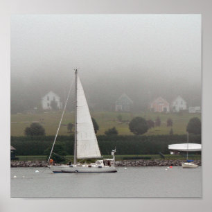Foggy day, Penobscot Bay, Maine Poster
