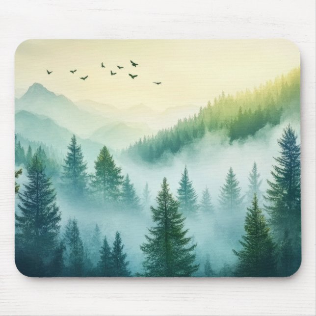 Foggy Forest Mouse Pad (Front)