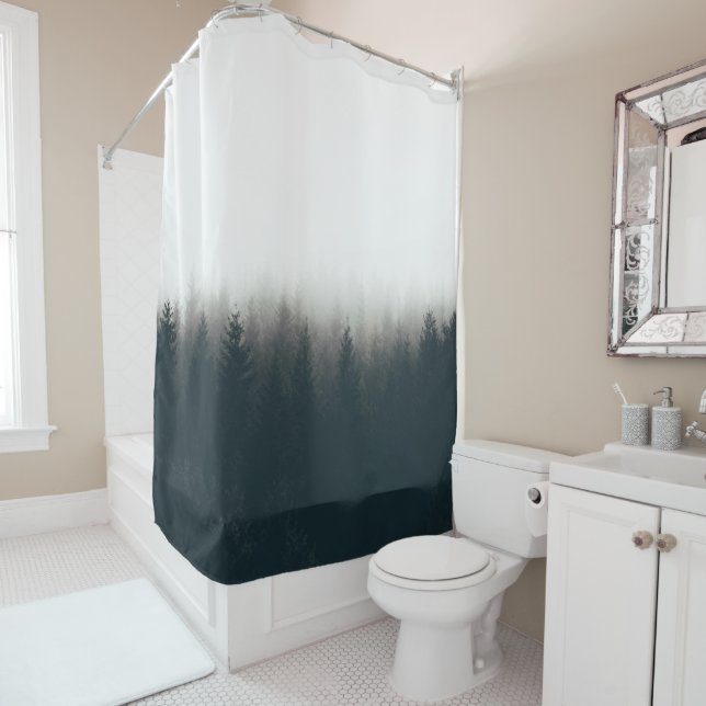 Foggy Forest Pine Mountain Aesthetic Art (In Situ)