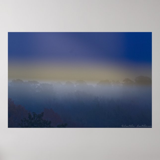 Foggy Forest Valley Sunrise Poster (Front)