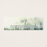 Foggy Green Mountains Wedding RSVP Online Card