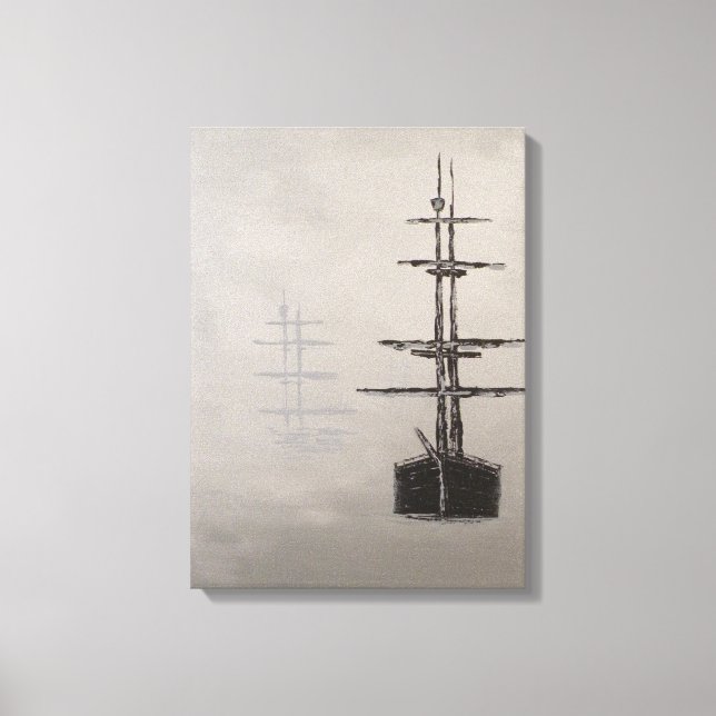 Foggy Harbor Canvas Print (Front)