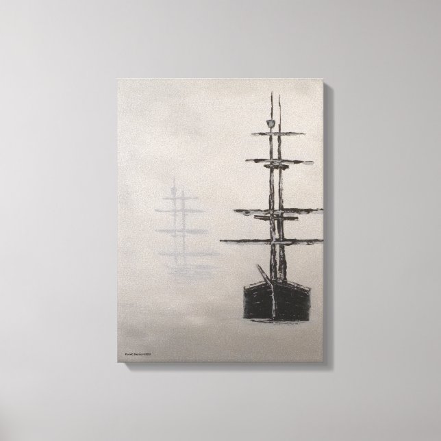 Foggy Harbor Canvas Print (Front)