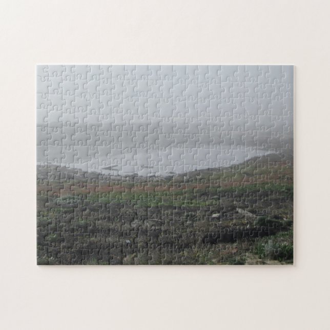 Foggy Landscape Inlet Pool California West Coast Jigsaw Puzzle (Horizontal)