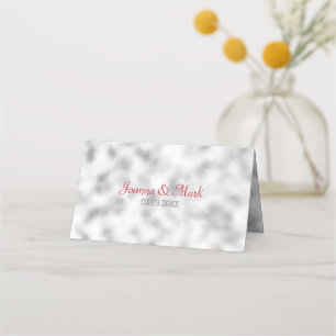 Foggy Light Grey Glass Pattern Place Card