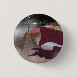 Foggy Lighthouse 1 Inch Round Button