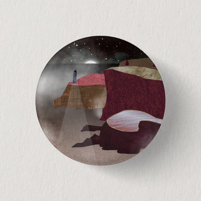 Foggy Lighthouse 1 Inch Round Button (Front)