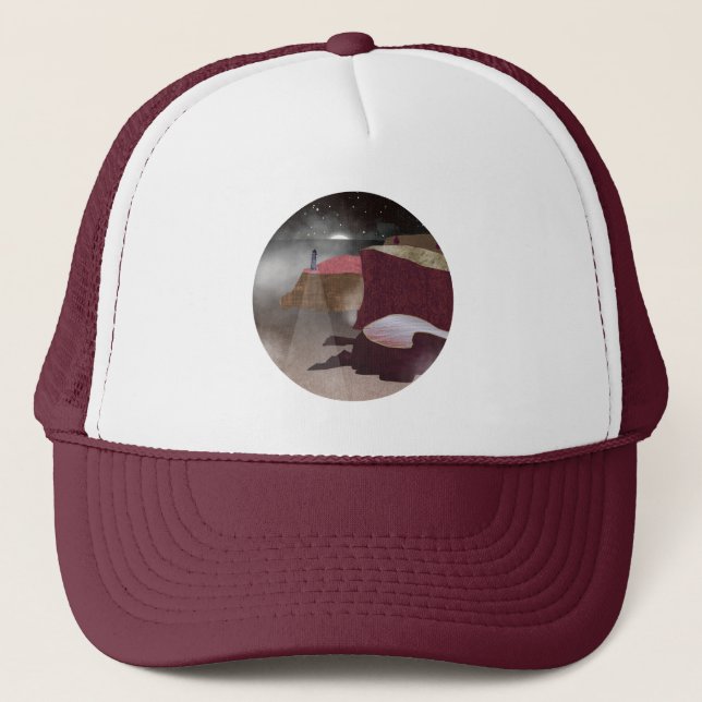 Foggy Lighthouse Trucker Hat (Front)
