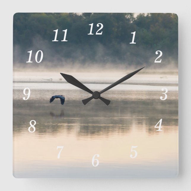 Foggy Morning Flight Wall Clock (Front)