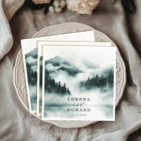 Foggy Mountain Pine Forest Outdoor Wedding
