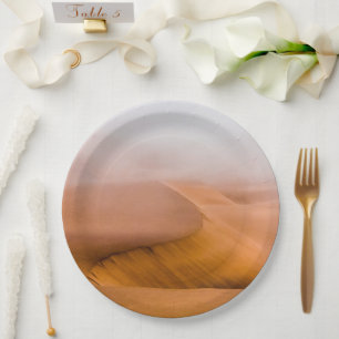 Foggy Namib Desert Paper Plate