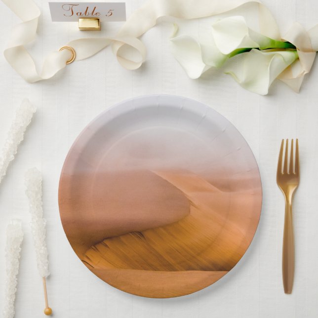 Foggy Namib Desert Paper Plate (Wedding)