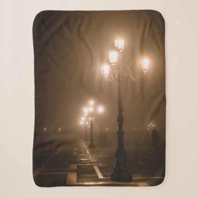 Foggy Piazza San Marco, Venice Sherpa Blanket (Front)