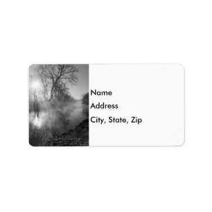Foggy River Morning Sunrise Label