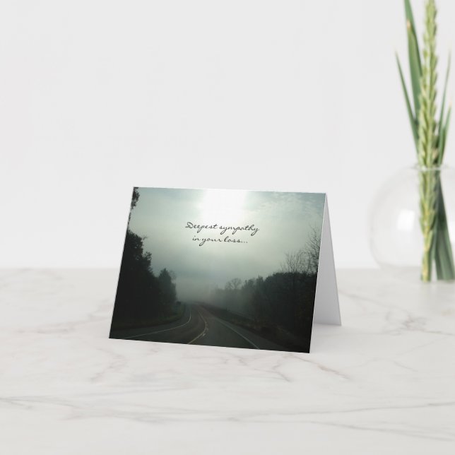 Foggy Road Sympathy Card (Front)