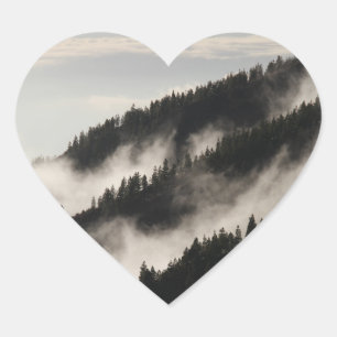 Foggy Rocky Mountains Colorado USA Adventure Heart Sticker