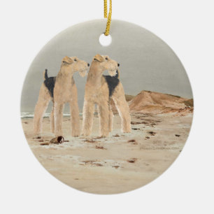 Foggy Seaside Ceramic Ornament