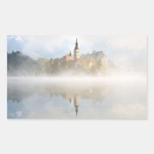 Foggy sunrise at Lake Bled Sticker