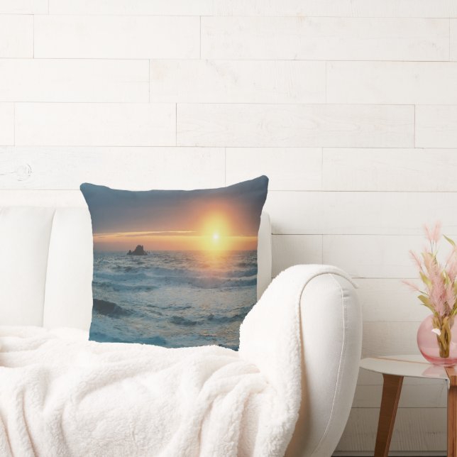 Foggy Sunset/Seascape..... Throw Pillow (Couch)