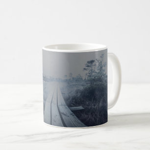 Foggy swamp landscape coffee mug